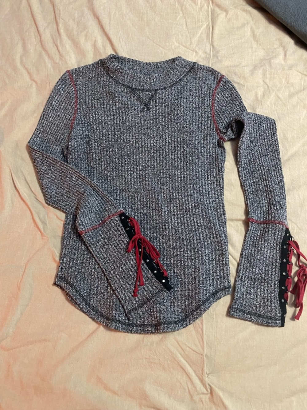 Free People Mountaineer Cuff Waffle Knit M